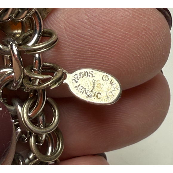 Vtg JACOBY BENDER JB 7.25" Silver Overlay Charm Bracelet Walt Disney Productions - Picture 4 of 7